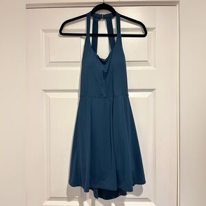HALARA Teal Halter Dress